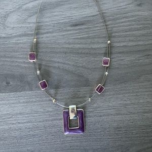 5/$25 NY&Co Purple and Silver Statement necklace